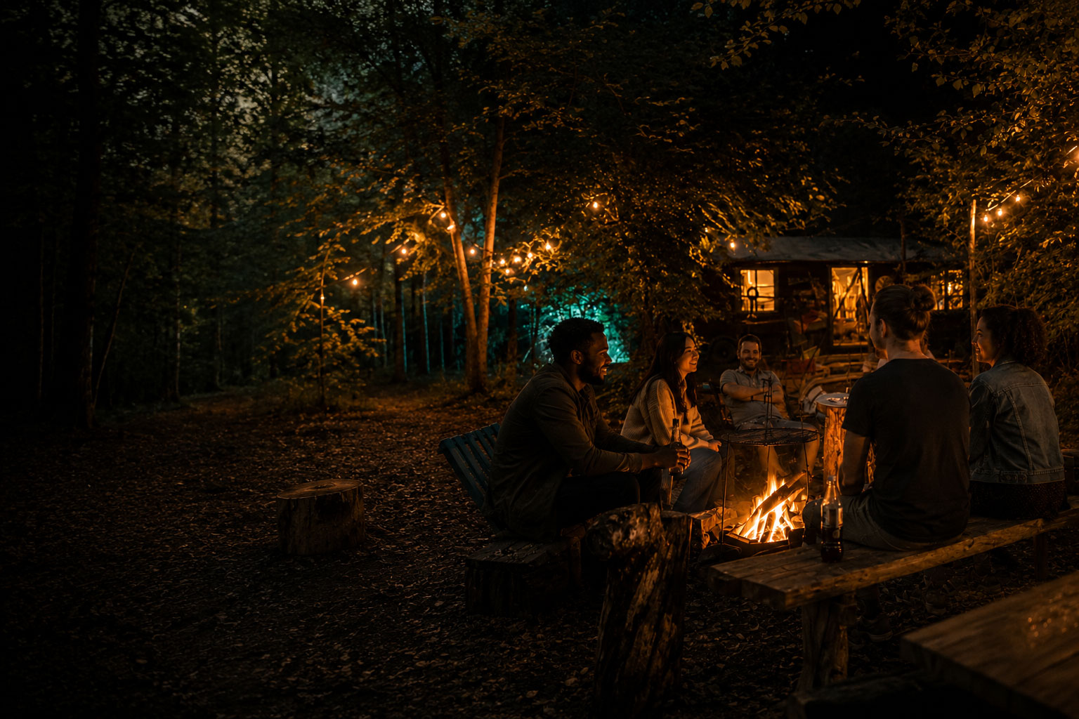 Gemeinsamer Ausklang an der Fireplace bei Bowfire