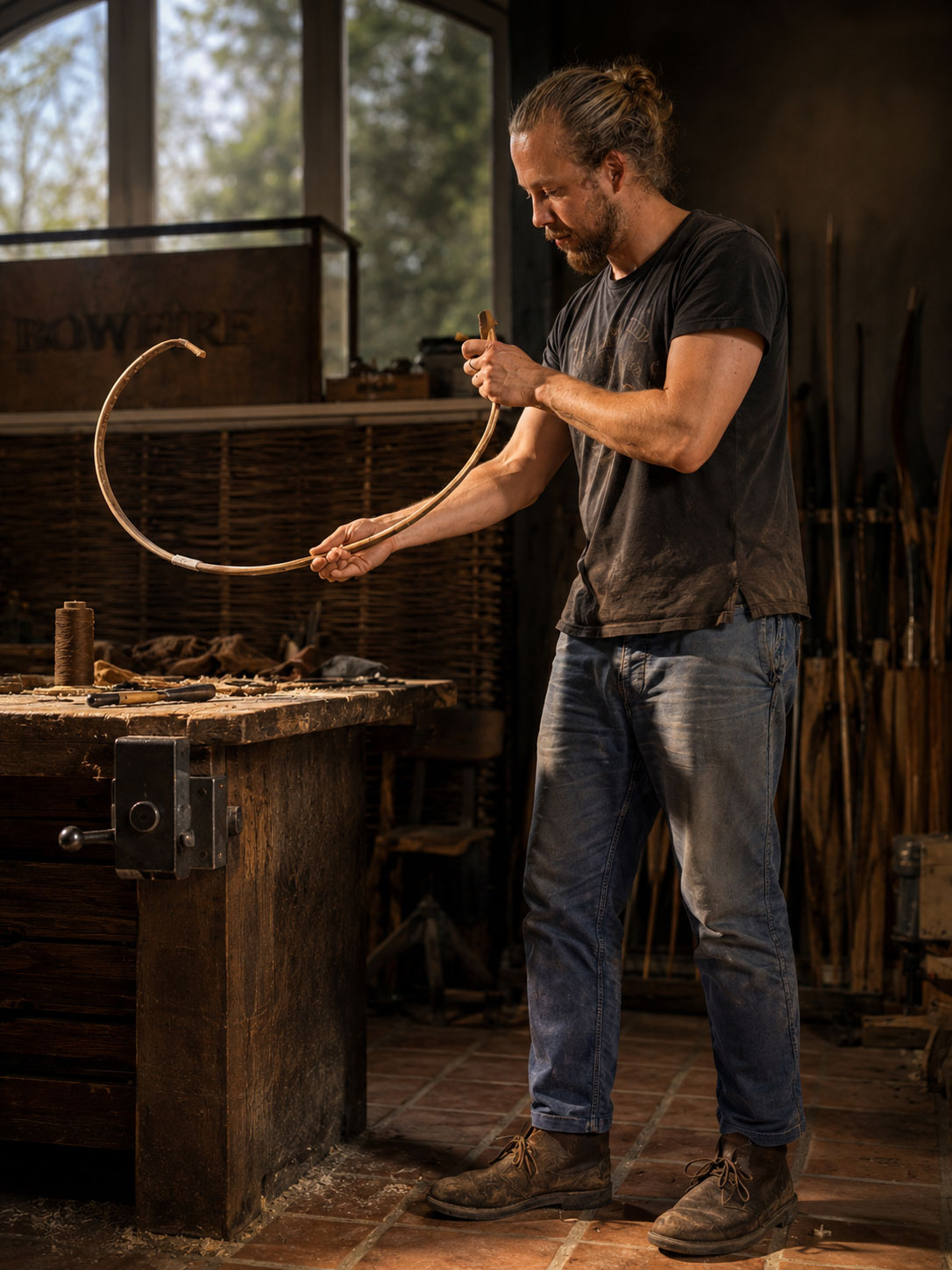 Bau eines traditionellen Reiterbogens aus Holz, Horn und Sehne