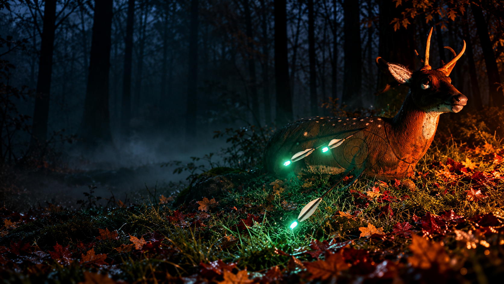 Halloween-Schießen bei BOWFIRE – leuchtende Pfeile im nächtlichen Wald